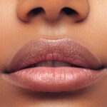 closeup of woman's large volume lips