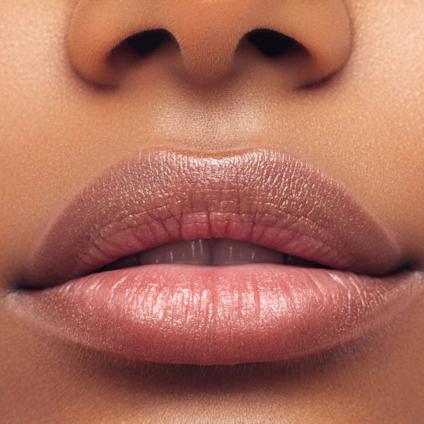 closeup of woman's large volume lips